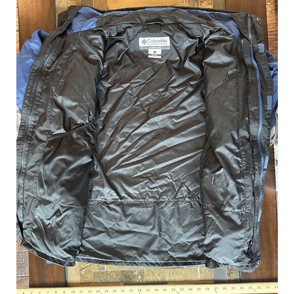 Columbia Interchange‎ Men's Sz L Jacket Coat Parka Waterproof Shell Blue Gray - Picture 4 of 10